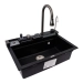 VALESO IRENA 6846 Granite Kitchen Sink, Matte Black Metallic - Фото № 2