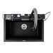 VALESO IRENA 6846 Granite Kitchen Sink, Matte Black Metallic - Фото №1
