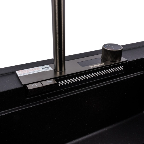 Гранитная мойка для кухни VALESO ATRUM 7950 матовая Черный металлик - Фото № 7