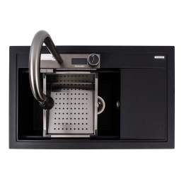 Гранитная мойка для кухни VALESO ATRUM 7950 матовая Черный металлик