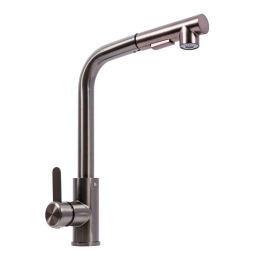 Кухонный смеситель Platinum FC-3 с выдвижной лейкой (PVD черный)