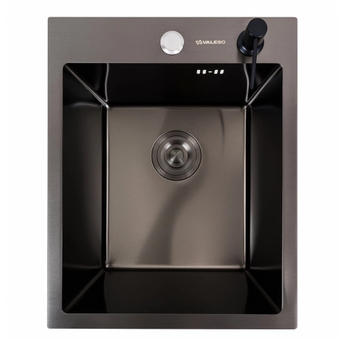 Kitchen Set: Valeso Handmade Sink (40x50 cm) PVD Black + FC-5 PVD Black Faucet - Фото № 2