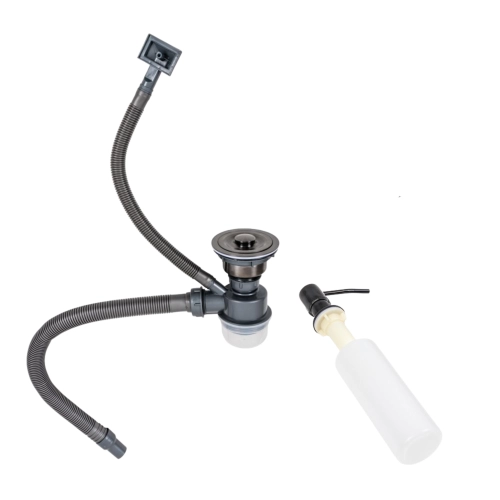 Kitchen Set: Valeso Handmade Sink (58x43 cm) PVD Black + Q411MB Faucet - Фото № 7