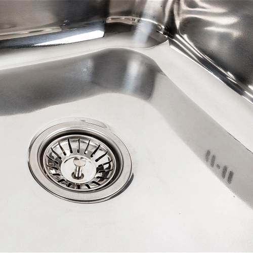 Kitchen Set: Valeso Sink (80x60 cm) Polished, with Left Bowl + FC-1 Faucet with Pull-Out Spray - Фото № 5