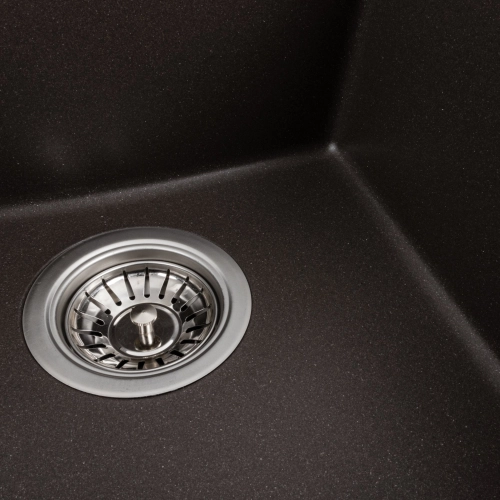 Гранитная мойка для кухни VALESO 4150 SOKIL матовая Темная скала - Фото № 4