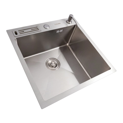 Кухонная мойка нержавейка 50*50 Valeso Handmade с подставкой для ножей (3,0/0,8) - Фото № 1