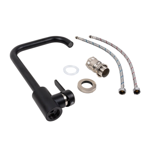 Смеситель кухонный VALESO KT 11 (3008B-FH) Черный матовый - Фото № 1