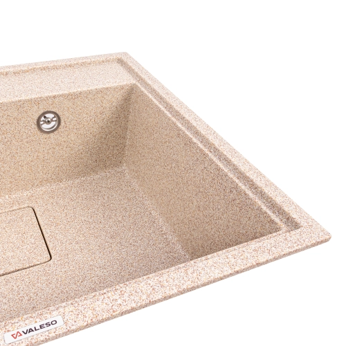 Кухонная мойка гранитная VALESO 6050 SHERLIT (карамель) - Фото № 2