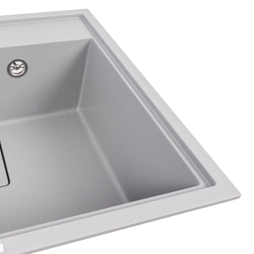 Кухонная мойка гранитная VALESO 6050 SHERLIT (серый металлик) - Фото № 2