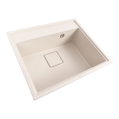 Кухонная мойка гранитная VALESO 6050 SHERLIT (белая в крапинку) - Фото № 1