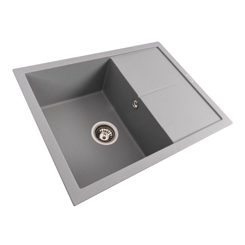 Кухонная мойка гранитная VALESO 6550 CRIPTA (серый металлик) - Фото № 1
