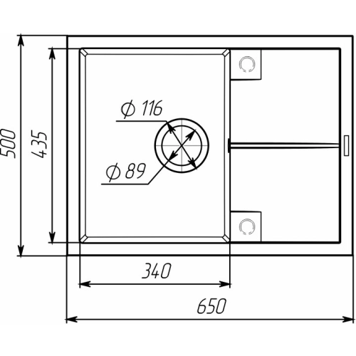 Кухонная мойка гранитная VALESO 6550 CRIPTA (песок) - Фото № 7