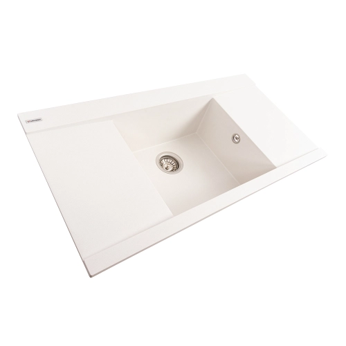 Гранитная мойка для кухни VALESO ATLAS 9651 матовая Белоснежная - Фото № 1