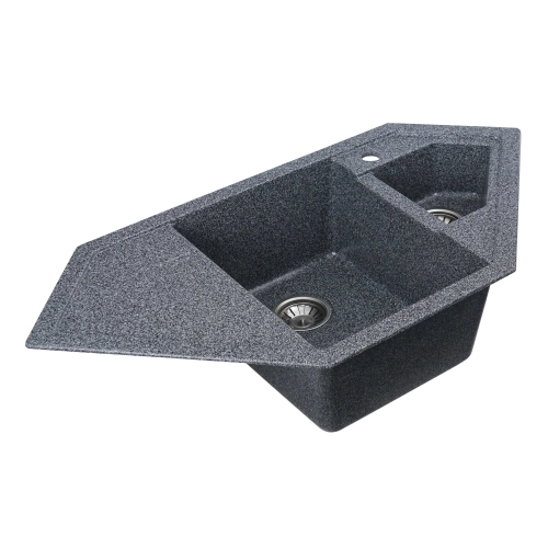 Granite kitchen sink VALESO 9950 PANDORA opaque Graphite - Фото № 4