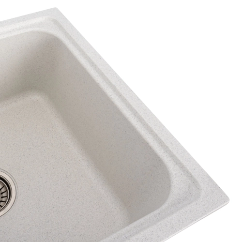 Гранитная мойка для кухни VALESO 7950 Equatoria матовая Белая в точку - Фото № 4