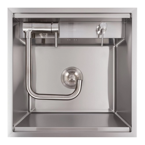 Кухонная мойка CM 50*50 скрытая нержавейка VALESO Handmade (смеситель в комплекте) - Фото № 2