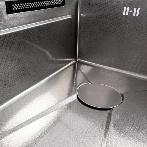 Мойка кухонная сатин Valeso Handmade "Водопад" (ДЕКОР) 75x45B - Фото № 8