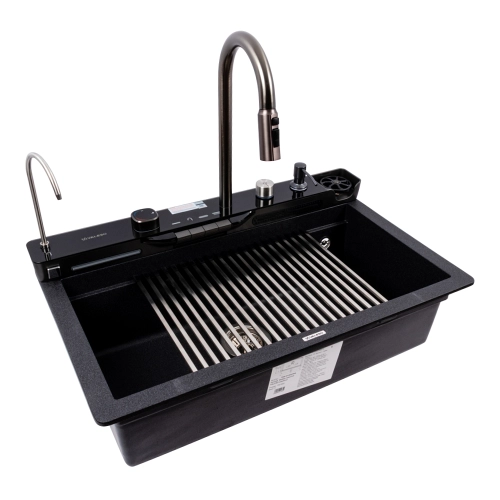 VALESO EVANORA 7546 Granite Kitchen Sink, Matte Carbon - Фото № 1