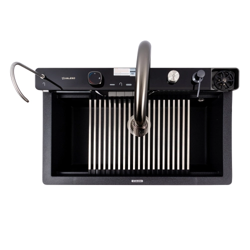 VALESO EVANORA 7546 Granite Kitchen Sink, Matte Carbon
