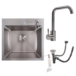 Set: VALESO Handmade 45*45 Kitchen Sink + NS02A Faucet