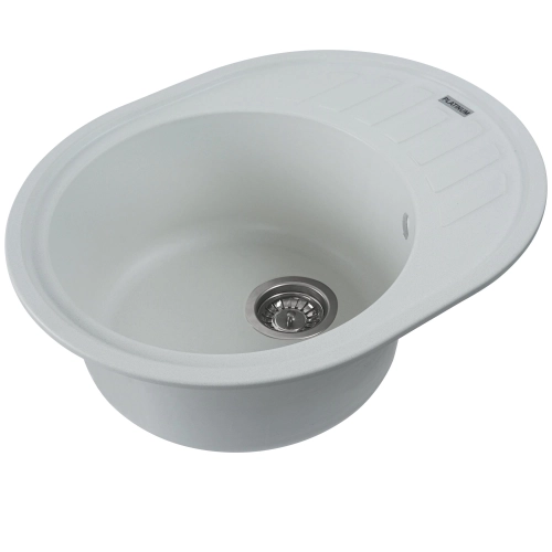 Granite kitchen sink Platinum 6250 SOUL opaque Snow White - Фото № 3