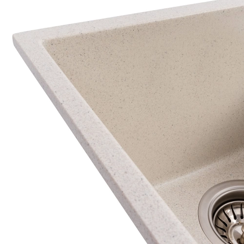 Кухонная гранитная мойка 3744 ROXY VALESO белая в крапинку - Фото № 3