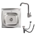 SET overlay sink 5050 SATIN 0.7/160 TM Valeso + mixer tap NS02A Valeso