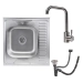 SET overlay sink 6060 SATIN 'L' 0.7/160 TM Valeso + mixer tap NS02A Valeso - Фото № 7