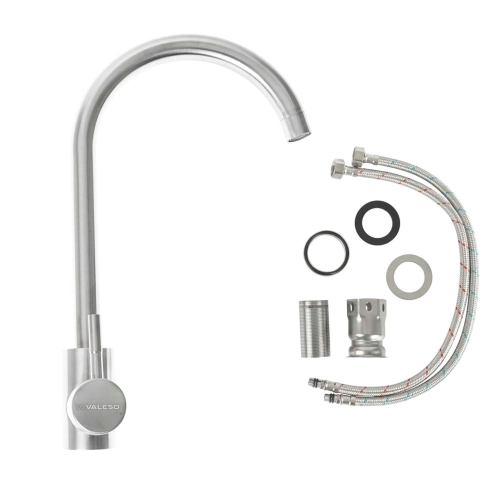 SET overlay sink 8060 SATIN 'L' 0.7/160 TM Valeso + 56 NESP kitchen mixer tap - Фото № 10