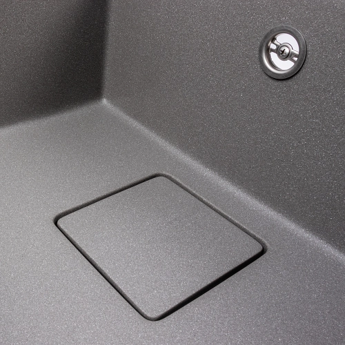 Granite kitchen sink VALESO 6550 ESTERIS matte (monsoon gray) - Фото № 4