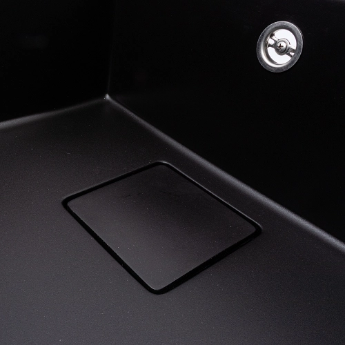 Granite kitchen sink VALESO 6550 ESTERIS matte (black) - Фото № 4