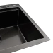 Кухонная мойка черная PVD 60х50 с подставкой для ножей - Фото № 3