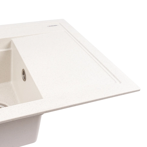 Гранитная мойка для кухни VALESO ATRUM 7950 матовая Белая в точку - Фото № 4