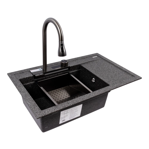 Гранитная мойка для кухни VALESO ATRUM 7950 матовая Графит - Фото № 1