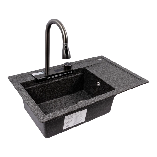 Гранитная мойка для кухни VALESO ATRUM 7950 матовая Графит - Фото № 3