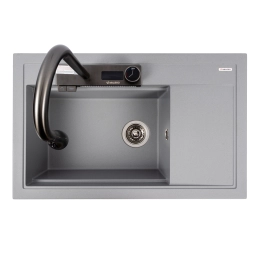Гранитная мойка для кухни VALESO ATRUM 7950 матовая Серый металлик
