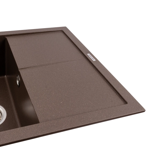 Granit Kitchen Sink VALESO CALYPSO 7950 Matte Dark Rock - Фото № 2