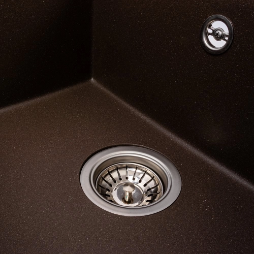 Гранитная мойка для кухни VALESO CRIPTA 6550 матовая тёмная скала - Фото № 4
