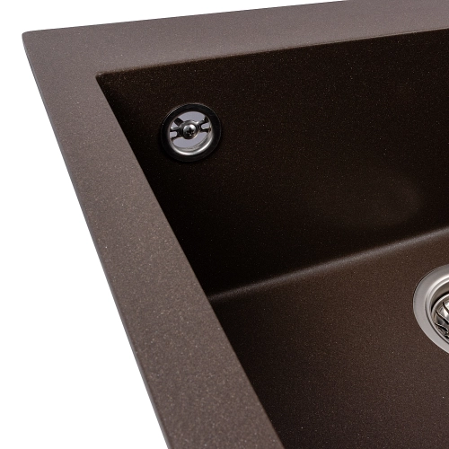 Кухонная гранитная мойка 5750 DAVINA VALESO темная скала - Фото № 3