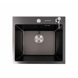 Кухонная мойка 50*45 PVD черная VALESO Handmade (3,0/1,5)