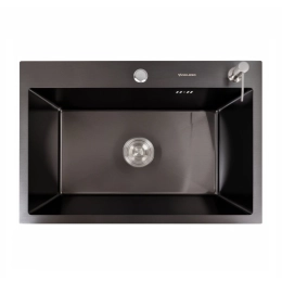 Кухонная мойка 65*45 PVD черная VALESO Handmade (3,0/1,5)