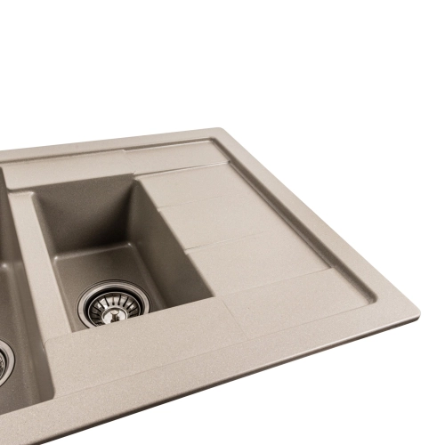 Гранитная мойка для кухни VALESO 7850W TOSKANA матовый Титан - Фото № 2