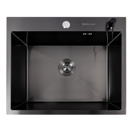 Кухонная мойка 60*50 PVD черная VALESO Handmade DECOR (3,0/0,8)