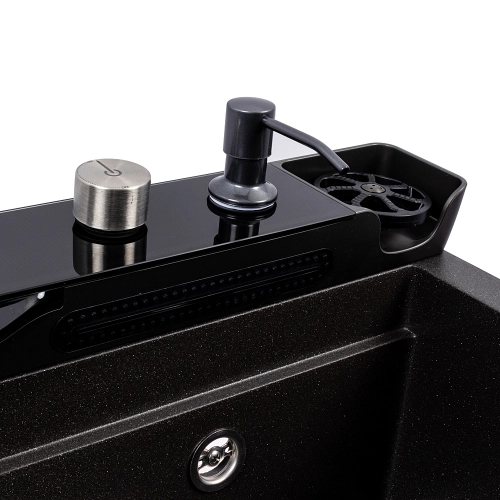 Кухонная мойка гранитная 7546 EVANORA матовая (морион) VALESO - Фото № 8