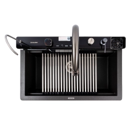 Кухонная мойка гранитная 7546 EVANORA матовая (морион) VALESO