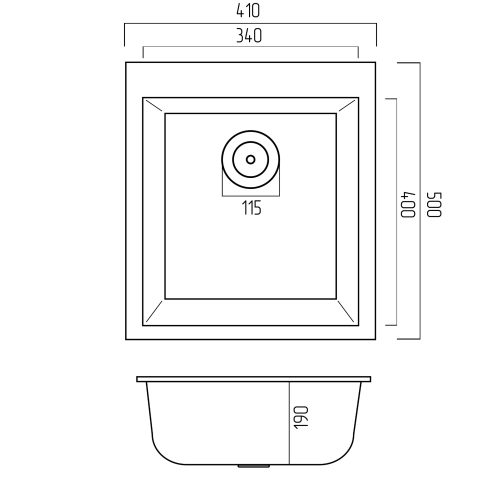 Гранитная мойка для кухни VALESO 4150 SOKIL матовый Титан - Фото № 7