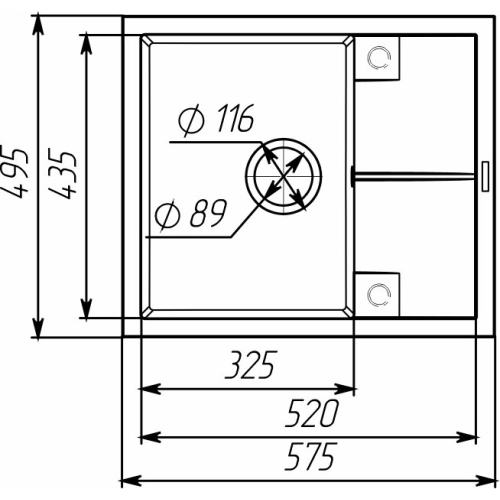 Кухонная гранитная мойка 5850 REYNA VALESO карбон - Фото № 7