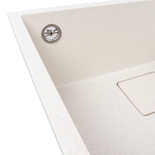 Кухонная гранитная мойка 5444 AMELI VALESO белая в крапинку - Фото № 3