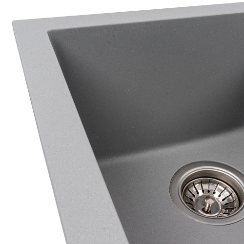 Мойка гранитная серый металлик VALESO 7950 VIATRIX  (две чаши, матовая) - Фото № 3