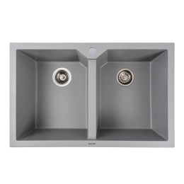 Мойка гранитная серый металлик VALESO 7950 VIATRIX  (две чаши, матовая)